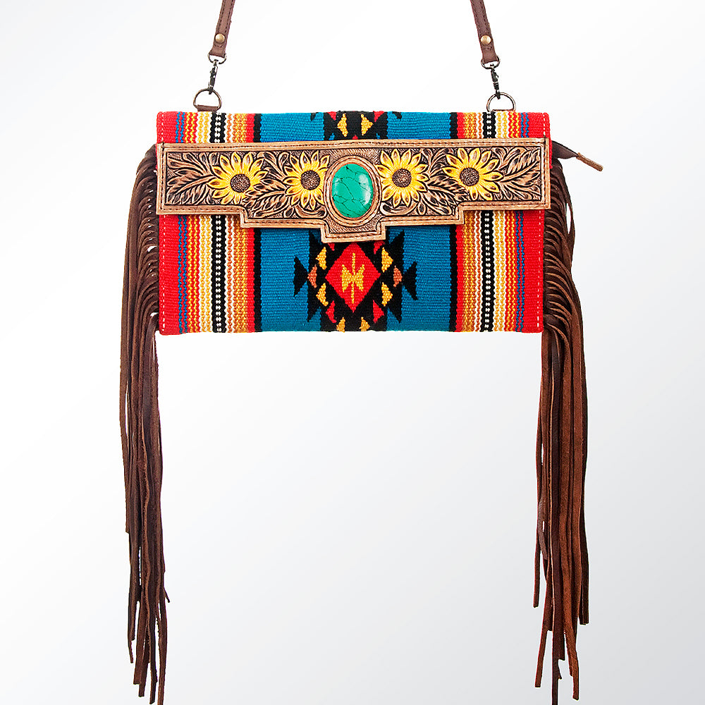 ADBG664 American Darling Hand Tooled Floral & Saddle Blanket Western Small Cross body Bag