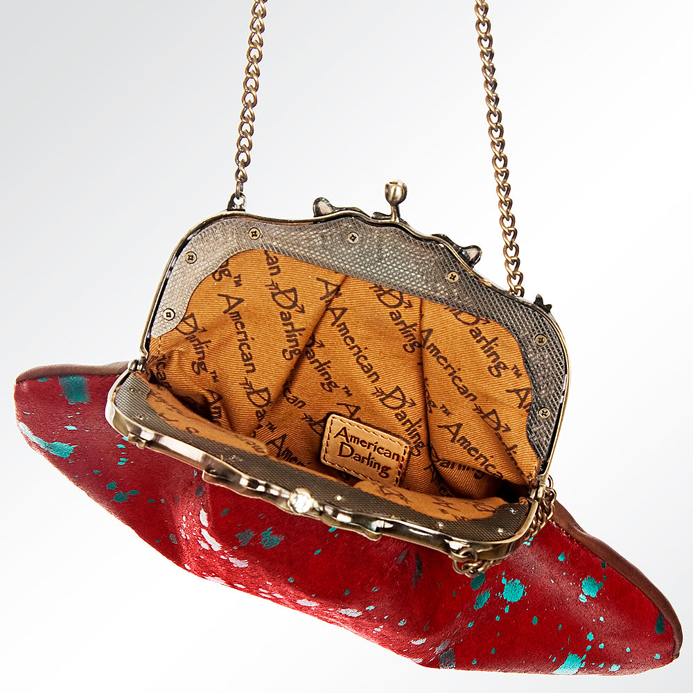 ADBG633 American Darling Hair-On Cowhide Western Leather Coin Purse Bag