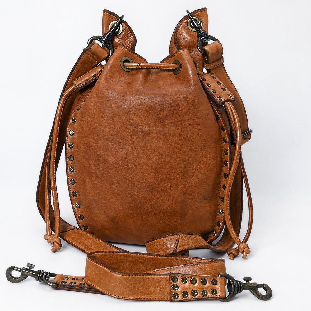 SWC137TAN Bucket Genuine Leather women bag western Bag