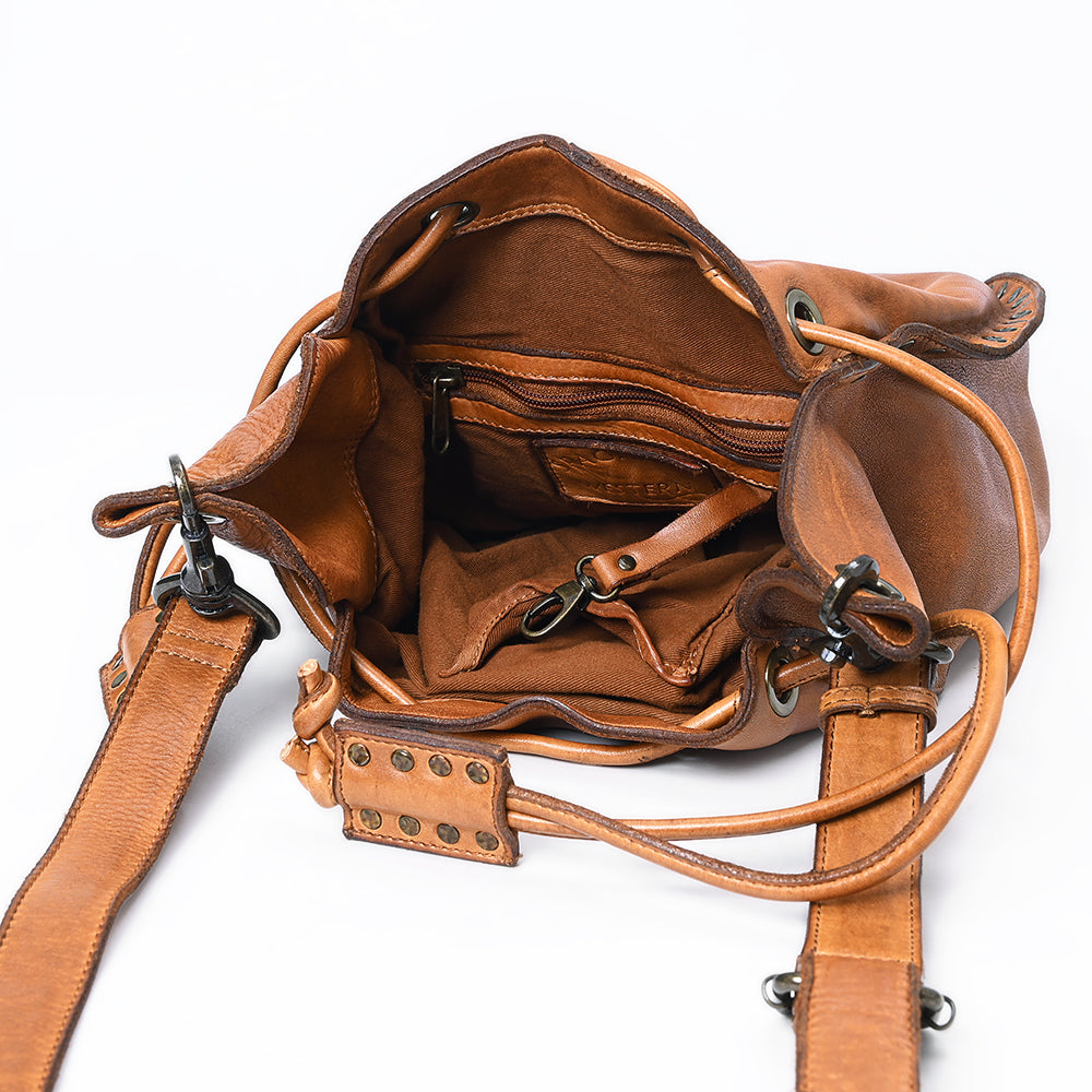 SWC137TAN Bucket Genuine Leather women bag western Bag