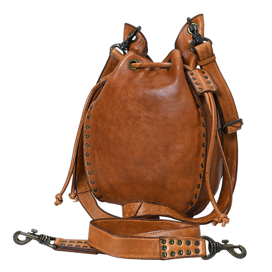 SWC137TAN Bucket Genuine Leather women bag western Bag