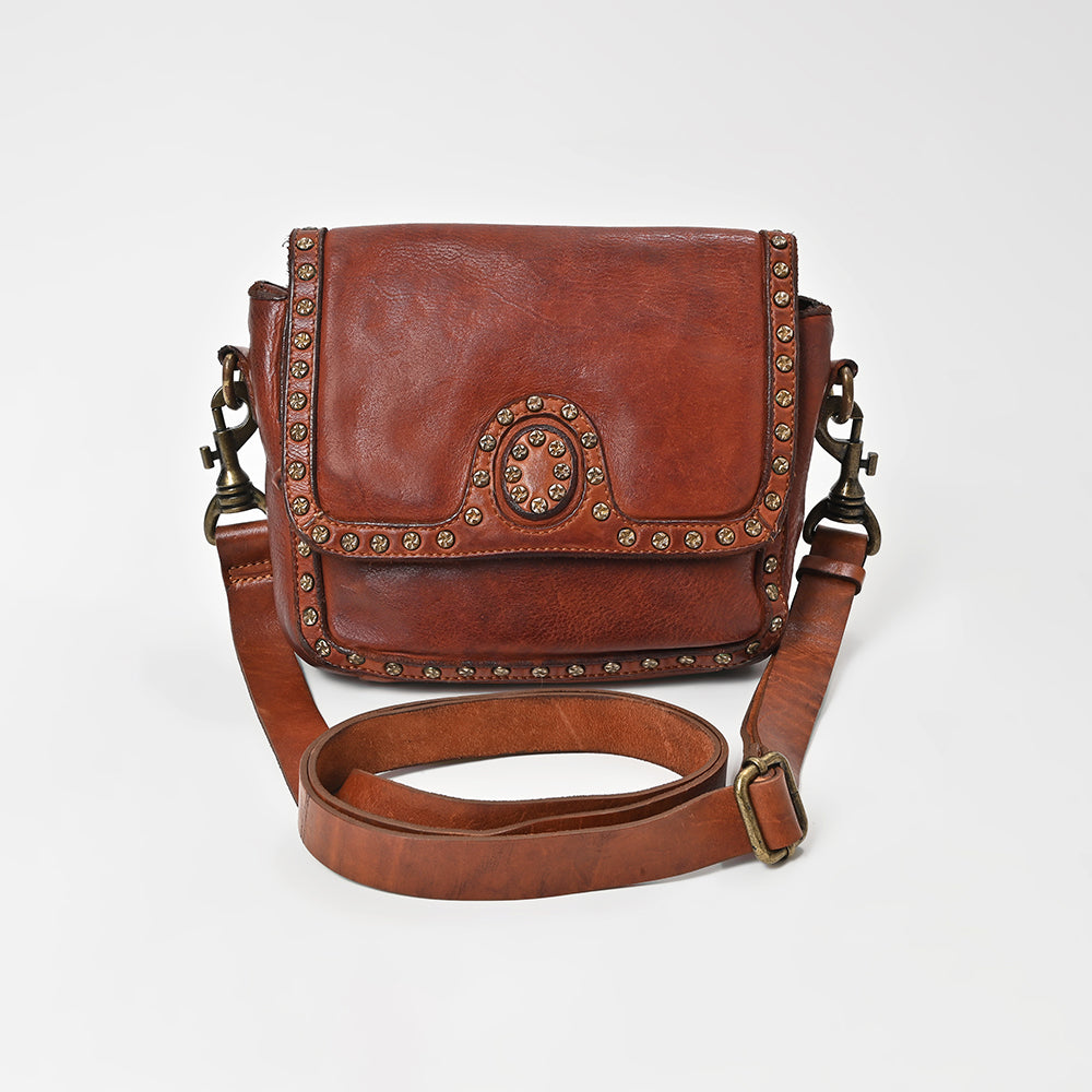 SWC149 Studded Leather Crossbody Bag