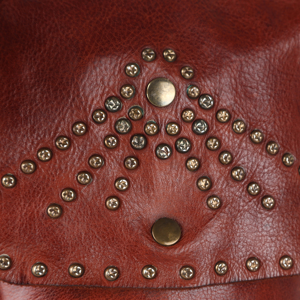 SWC150 Rivet Leather Messenger Bag