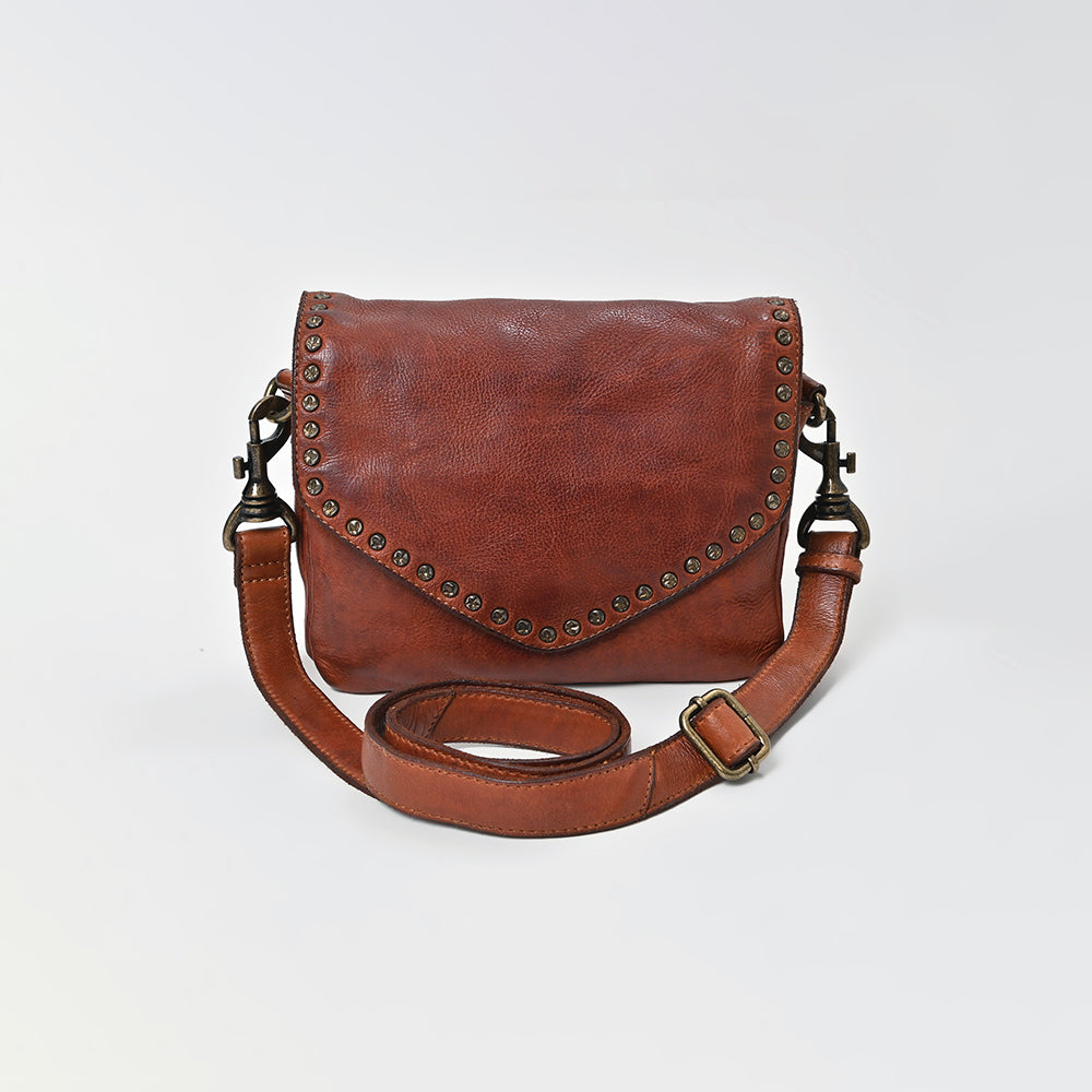SWC153 Studded Leather Crossbody Bag