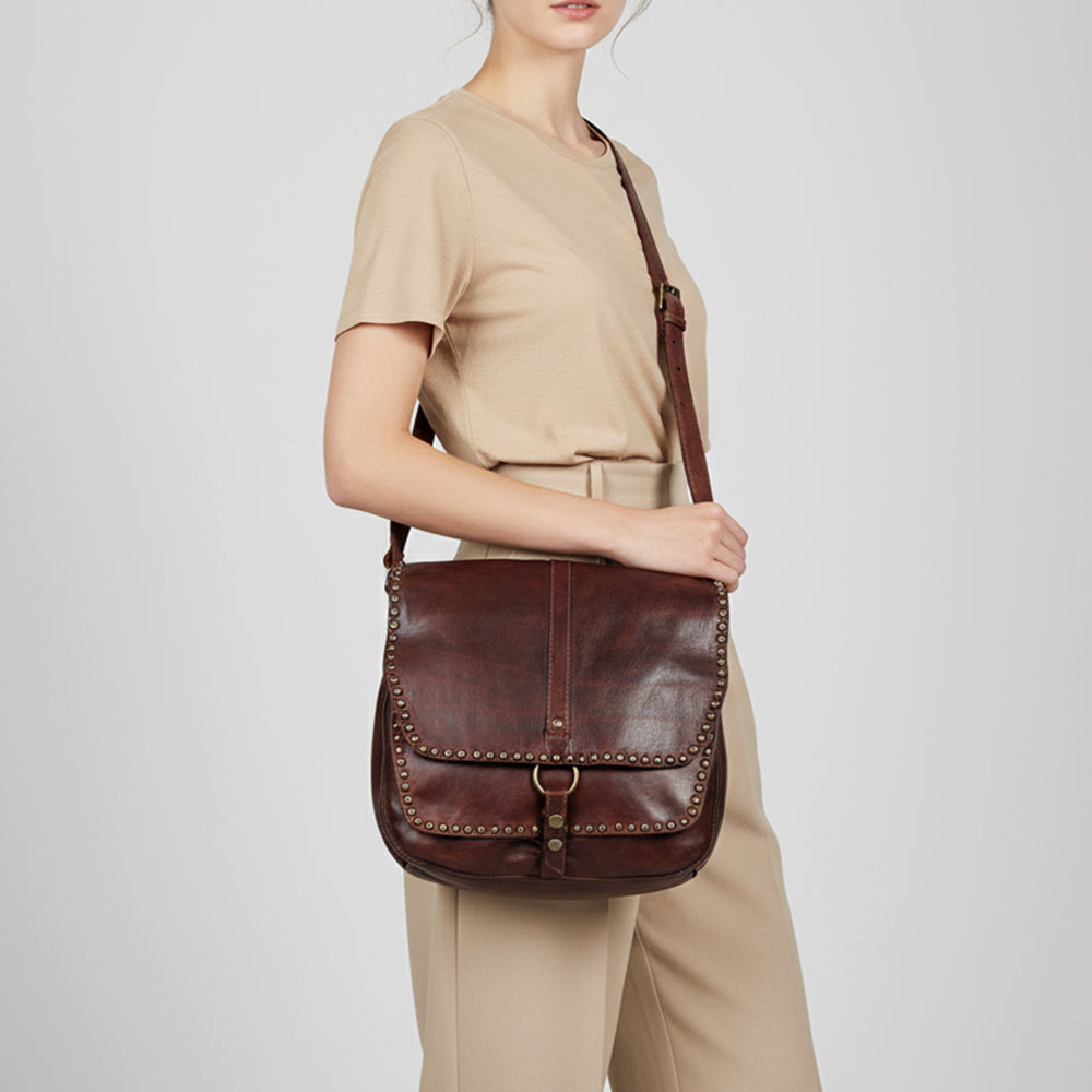 SWC157 Vintage-Inspired Studded Crossbody