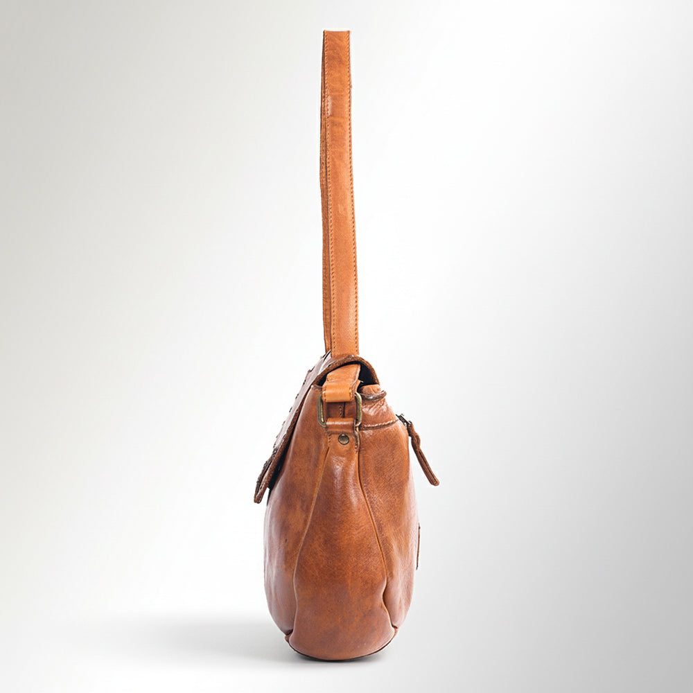 SWC165 Flap Closure Riveted Shoulder Bag