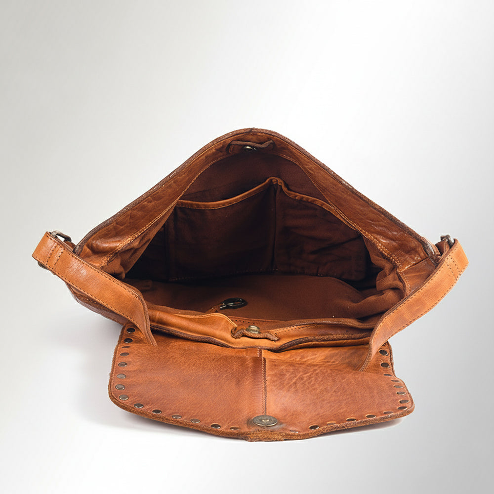 SWC165 Flap Closure Riveted Shoulder Bag