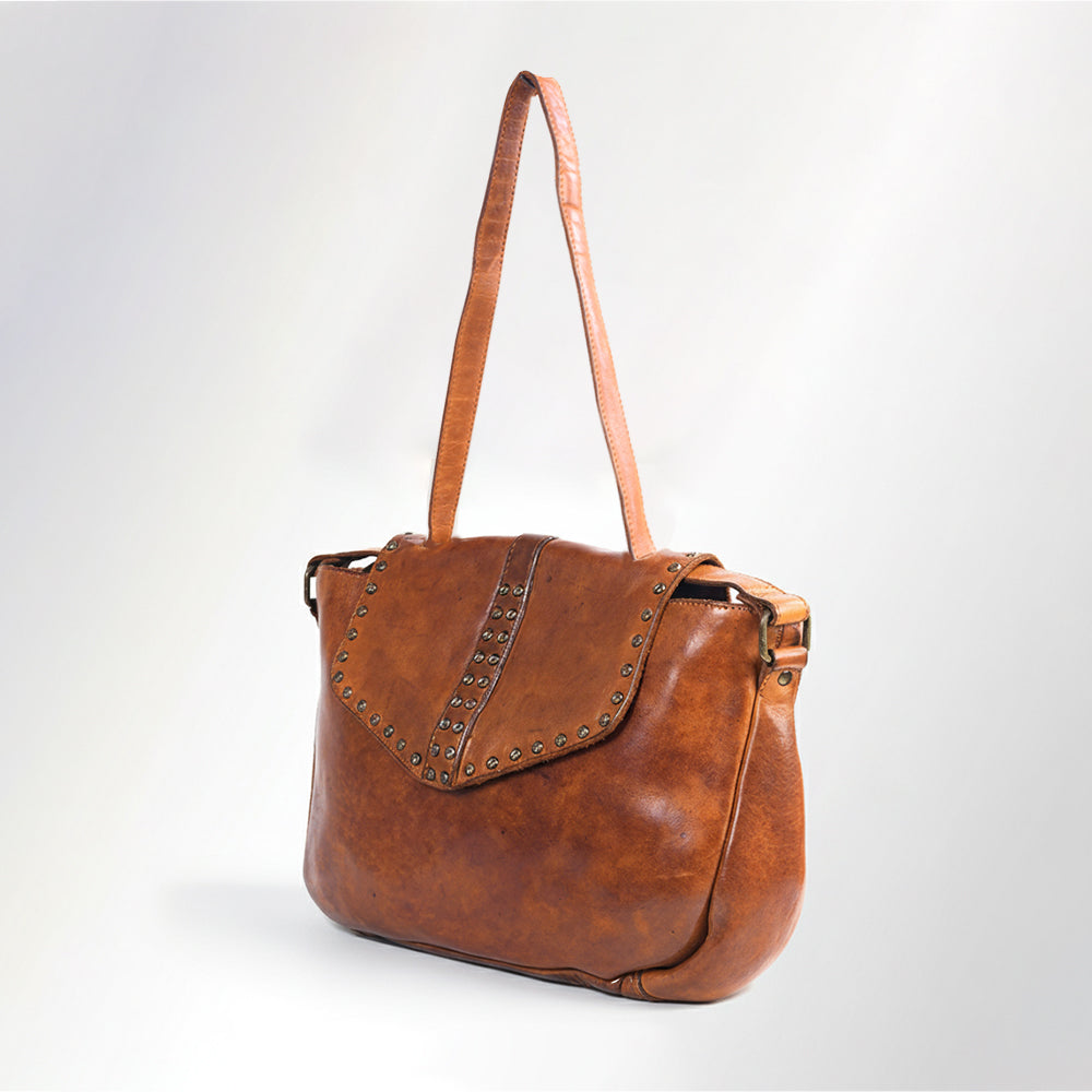 SWC165 Flap Closure Riveted Shoulder Bag