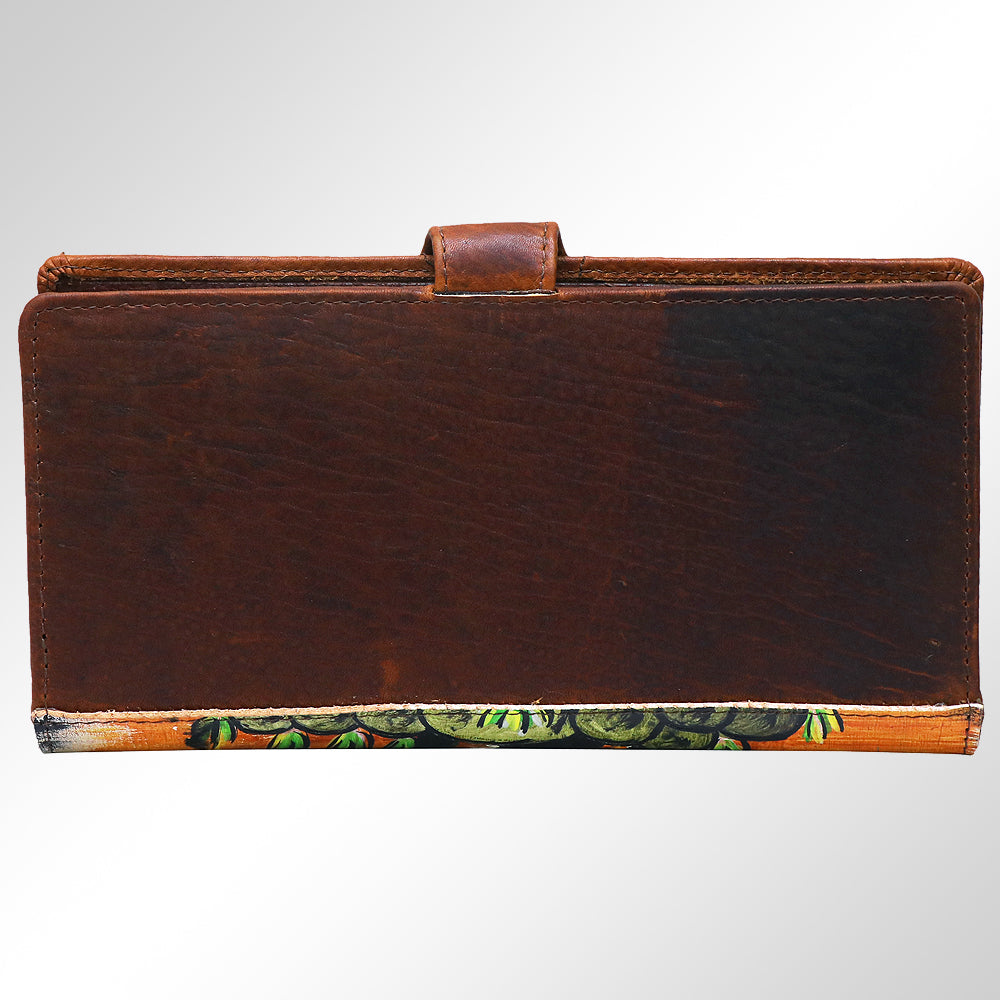 ADBGM113 Hand-Painted Leather Wallet Crossbody bag-Western Design