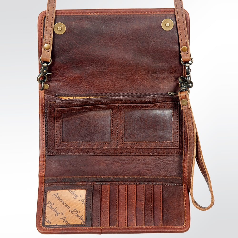 ADBG486 Tooled Leather Floral Long Wallet Western Cowgirl Clutch by American Darling