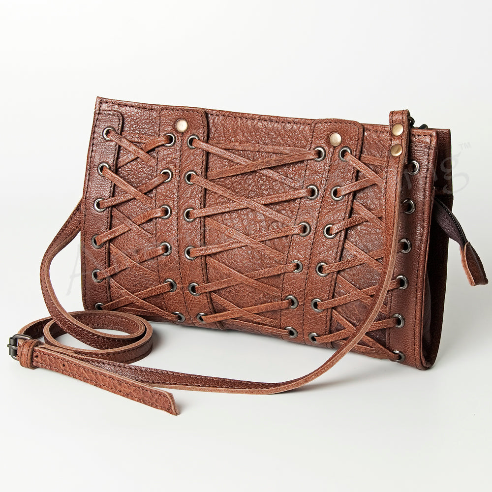 ADBG684 American Darling Handcrafted Lace-Up Western Leather Crossbody Bag