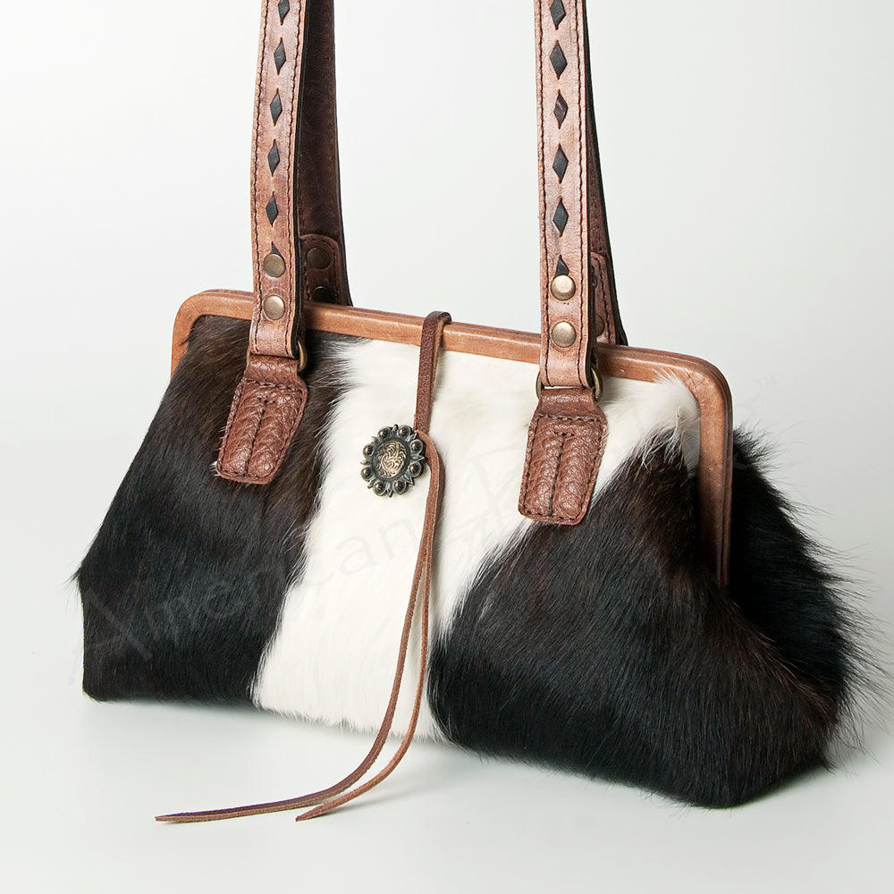 ADBG690 Clutch Hair On Genuine Leather Women Bag Western Handbag Purse