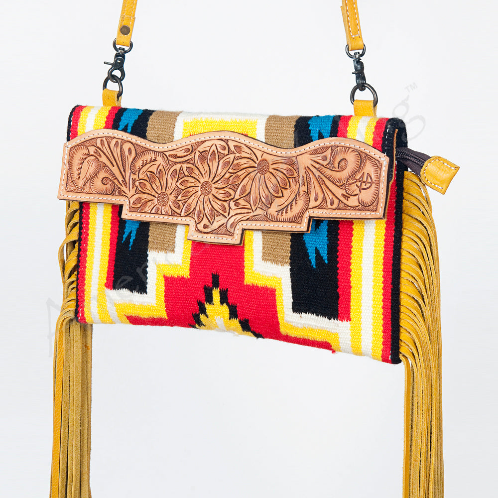 ADBG664 American Darling Hand Tooled Floral & Saddle Blanket Western Small Cross body Bag