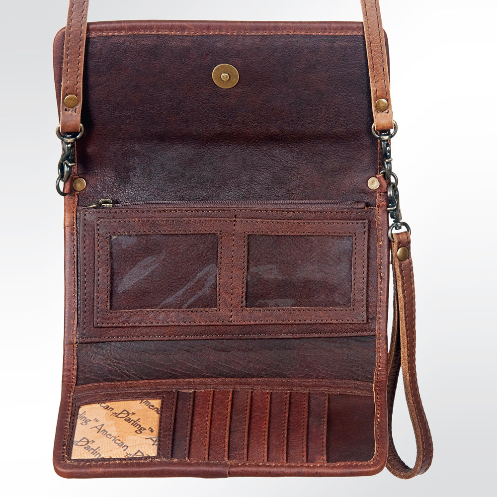 ADBG486 Tooled Leather Floral Long Wallet Western Cowgirl Clutch by American Darling