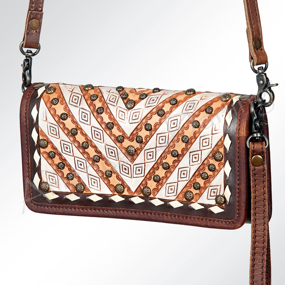 ADBG486 Tooled Leather Floral Long Wallet Western Cowgirl Clutch by American Darling