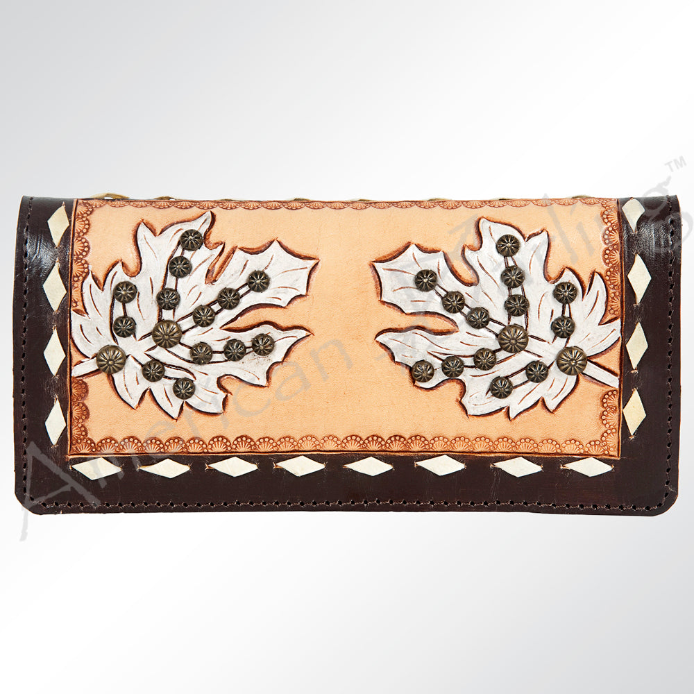 ADBG488 Western Tooled Leather Clutch with Maribel Genuine Cowhide Crossbody Bag by American Darling