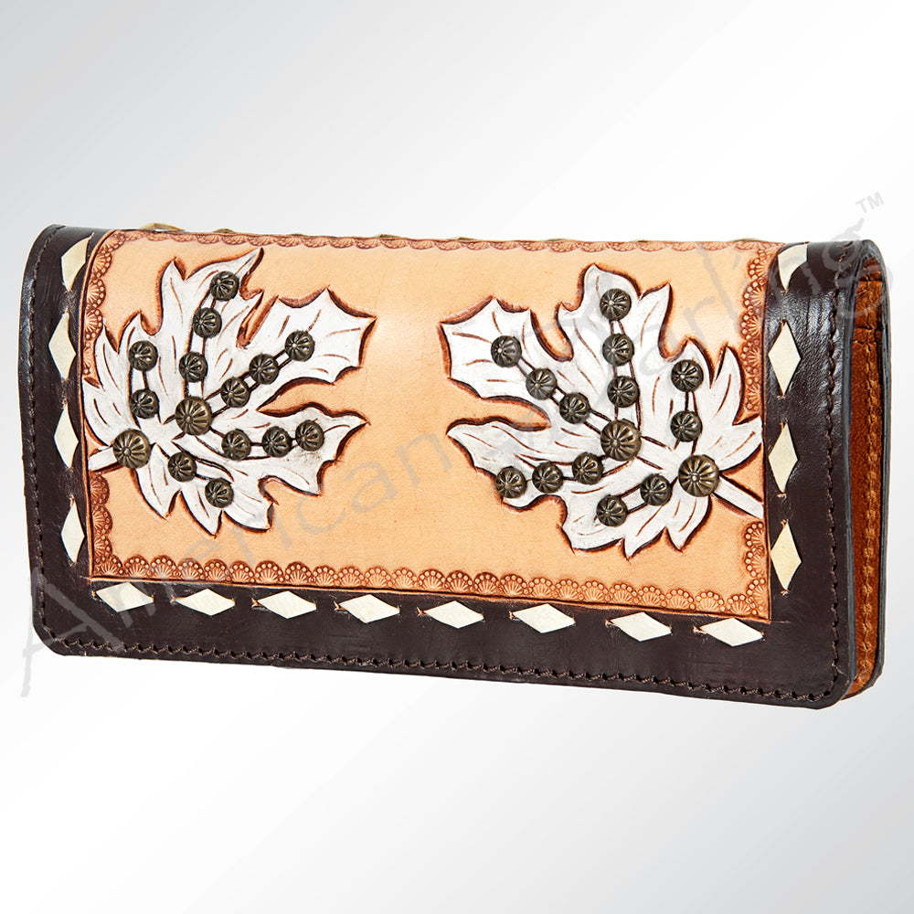 ADBG488 Western Tooled Leather Clutch with Maribel Genuine Cowhide Crossbody Bag by American Darling