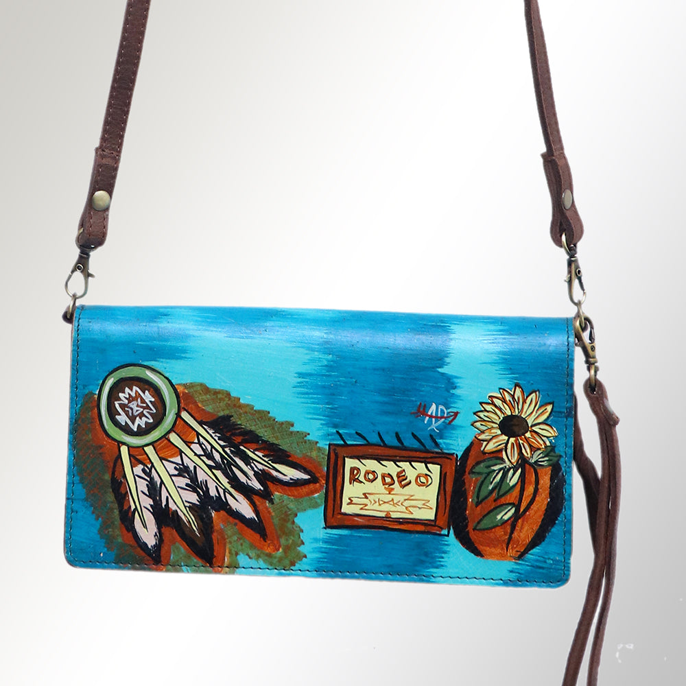 ADBGM169 Hand-Painted Leather Crossbody Purse - Multiple Western Scene