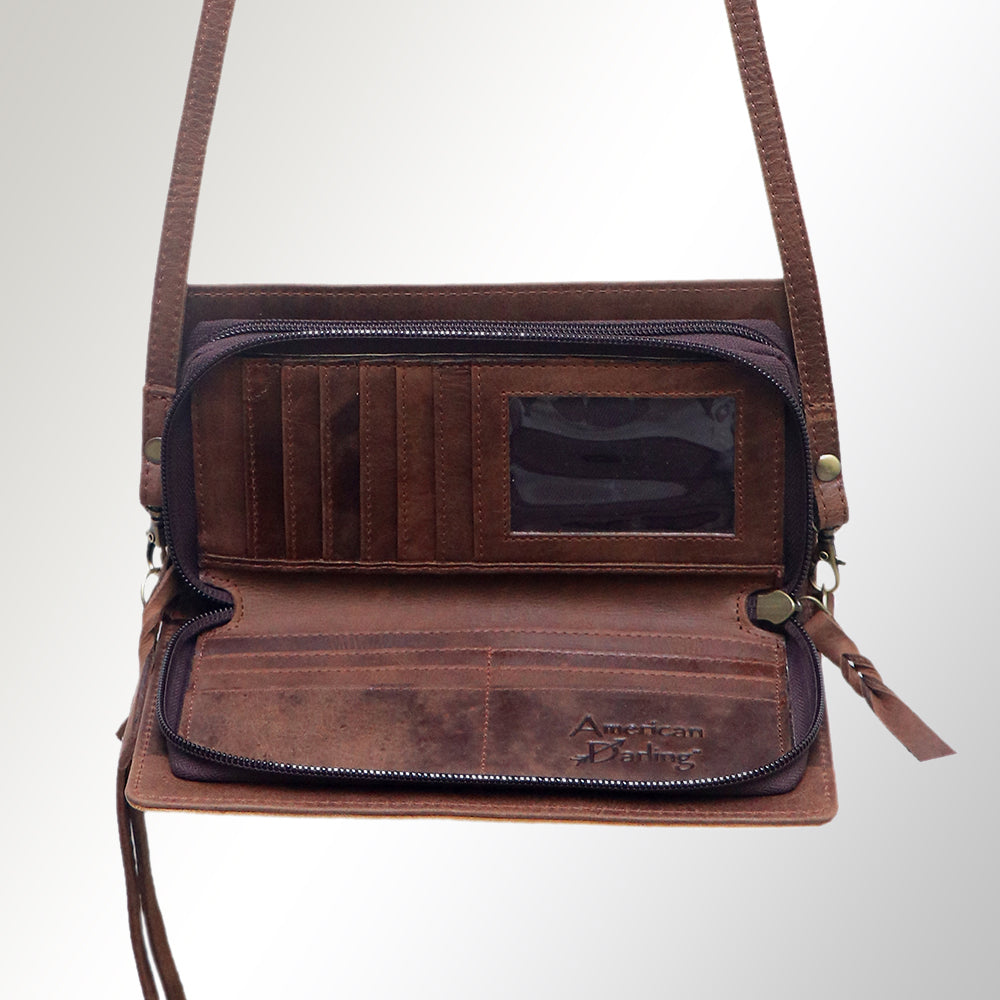 ADBGM169 Hand-Painted Leather Crossbody Purse - Multiple Western Scene