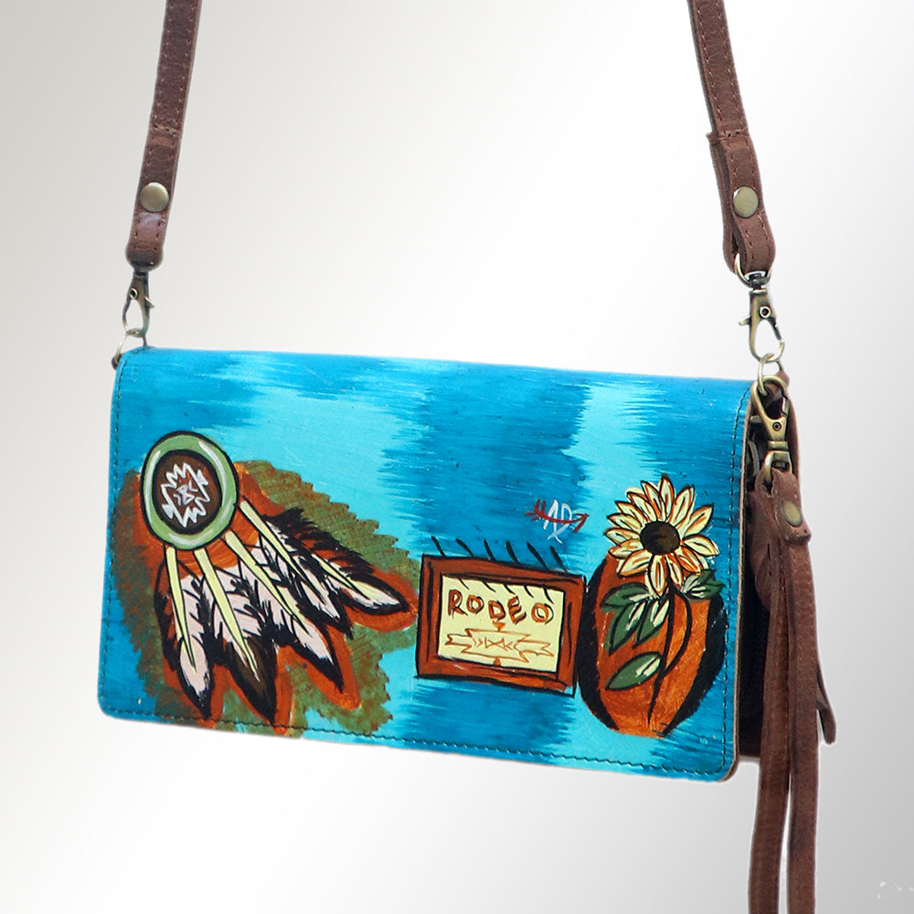 ADBGM169 Hand-Painted Leather Crossbody Purse - Multiple Western Scene
