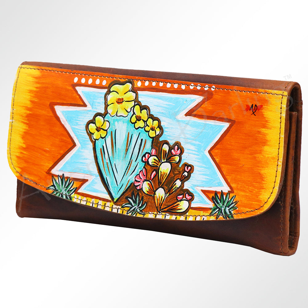 ADBGM112 Hand-Painted Scene Leather Wallet - Southwestern Western Design