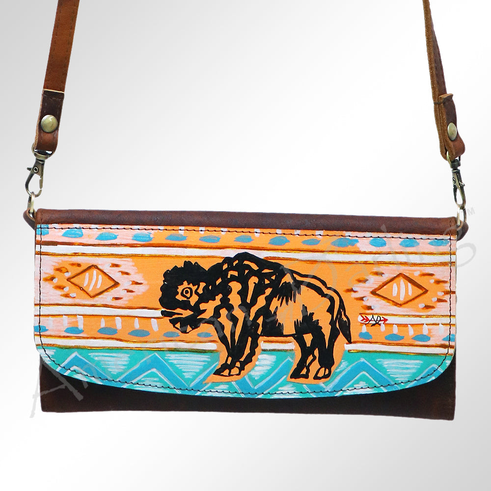 ADBGM112 Hand-Painted Scene Leather Wallet - Southwestern Western Design