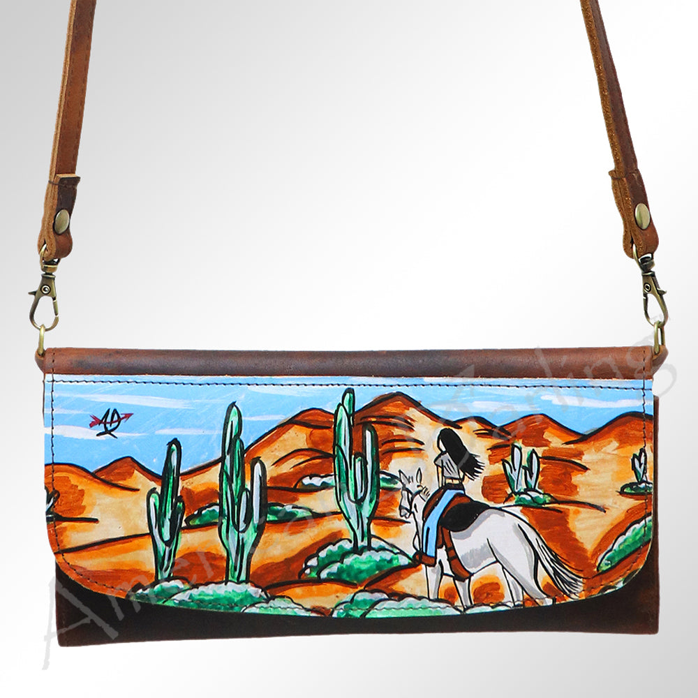 ADBGM112 Hand-Painted Scene Leather Wallet - Southwestern Western Design