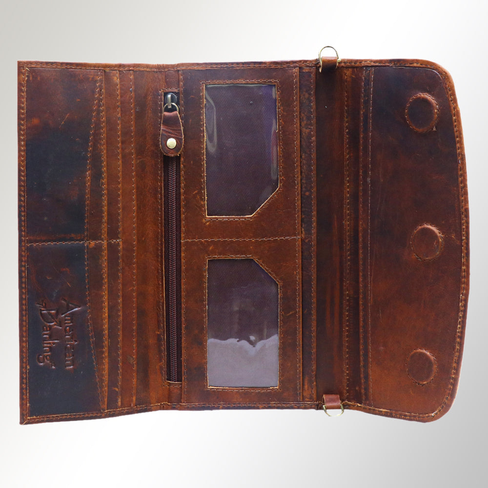 ADBGM112 Hand-Painted Scene Leather Wallet - Southwestern Western Design