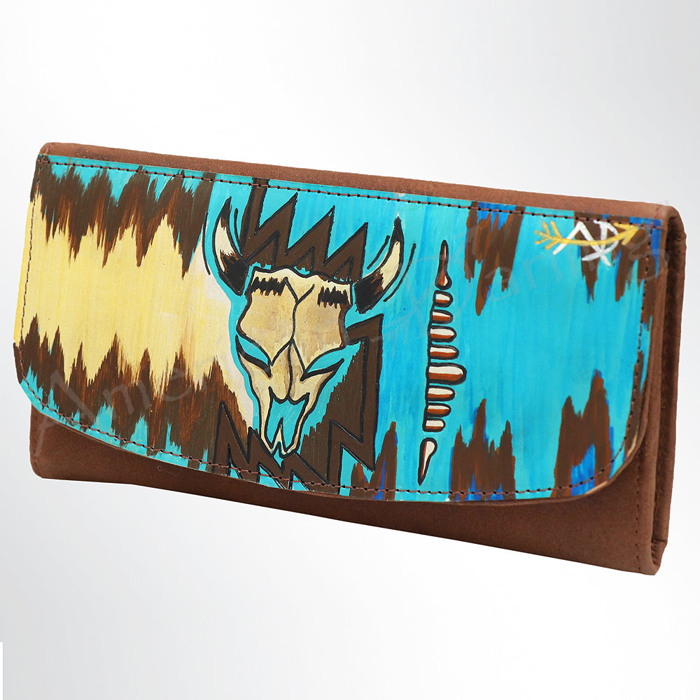 ADBGM112 Hand-Painted Scene Leather Wallet - Southwestern Western Design