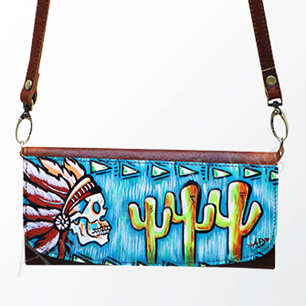 ADBGM112 Hand-Painted Scene Leather Wallet - Southwestern Western Design
