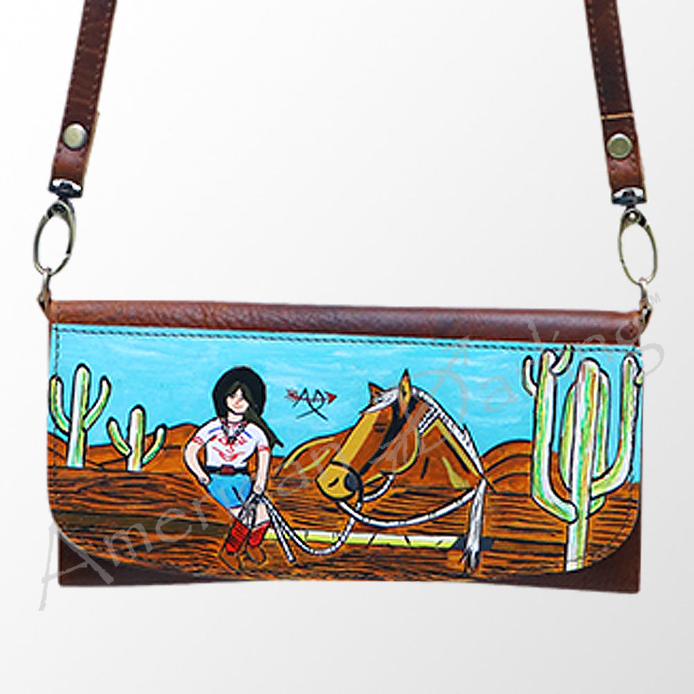 ADBGM112 Hand-Painted Scene Leather Wallet - Southwestern Western Design