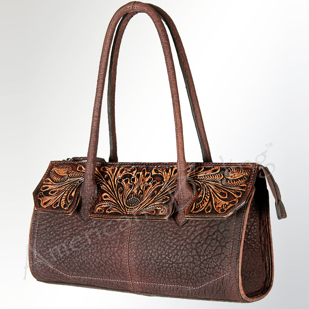 LC-ADBGZ384 Hand Tooled Leather Tote Bag - Structured Western Floral Shoulder Purse
