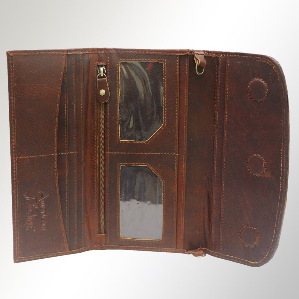 ADBGM102 Western Floral Tooled Leather Crossbody - by American Darling