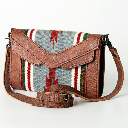 LC-ADBG716 Southwestern Saddle Blanket Envelope Bag with Leather Trim & Crossbody Strap