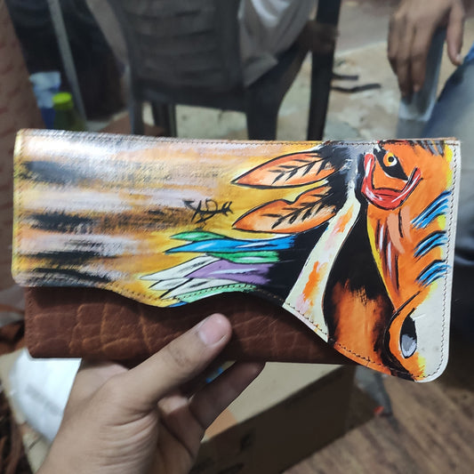 ADBGM179 Handcrafted Western Tooled Leather Crossbody with Artistic Rodeo Design