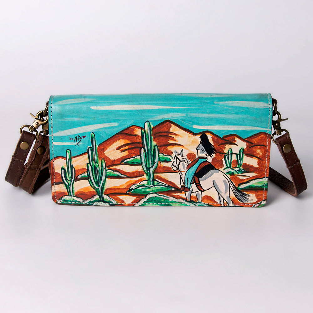 ADBGM169 Hand-Painted Leather Crossbody Purse - Multiple Western Scene