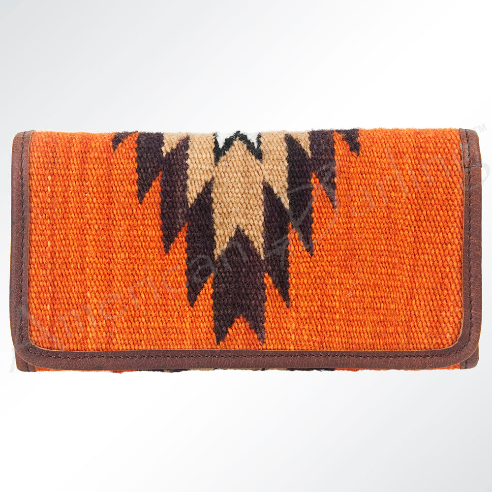 ADBG645 American Darling Hand Woven Saddle Blanket Western Leather Wallet Bag