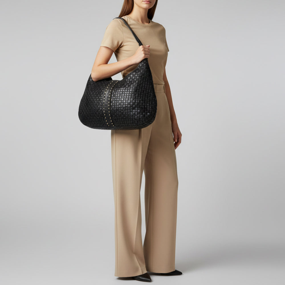 SWC189 Venturo - Basket Weave Hobo Bag