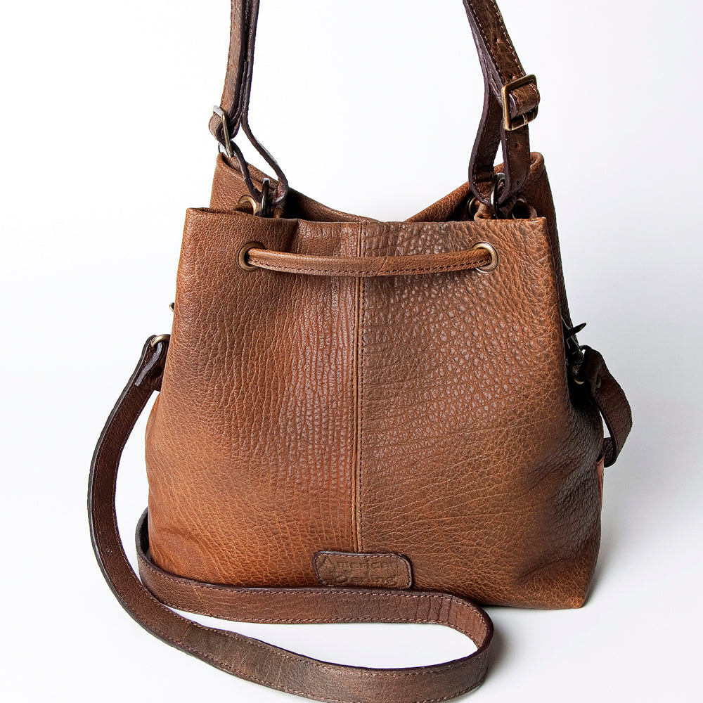 ADBGZ454 Bucket Hand Tooled Genuine Western Leather Women Bag