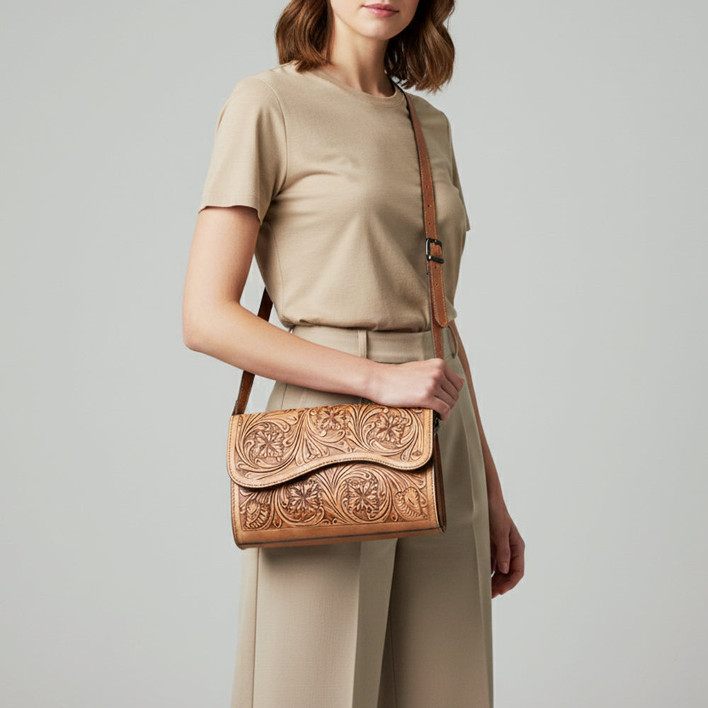 LC-ADBGZ460 Wallet Genuine Western Leather Women Bag