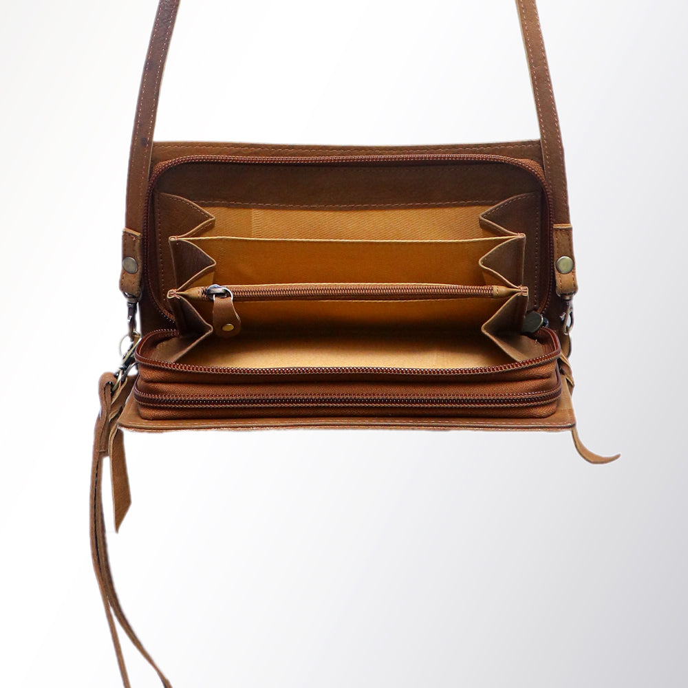 ADBGM169 Hand-Painted Leather Crossbody Purse - Multiple Western Scene