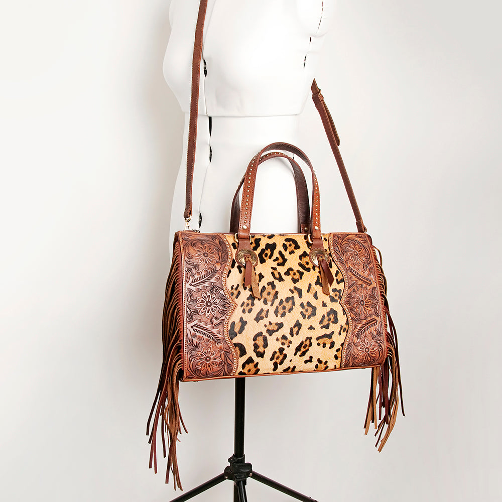ADBGI189 Tote Hair On Hand Tooled Genuine Western Leather Women Bag