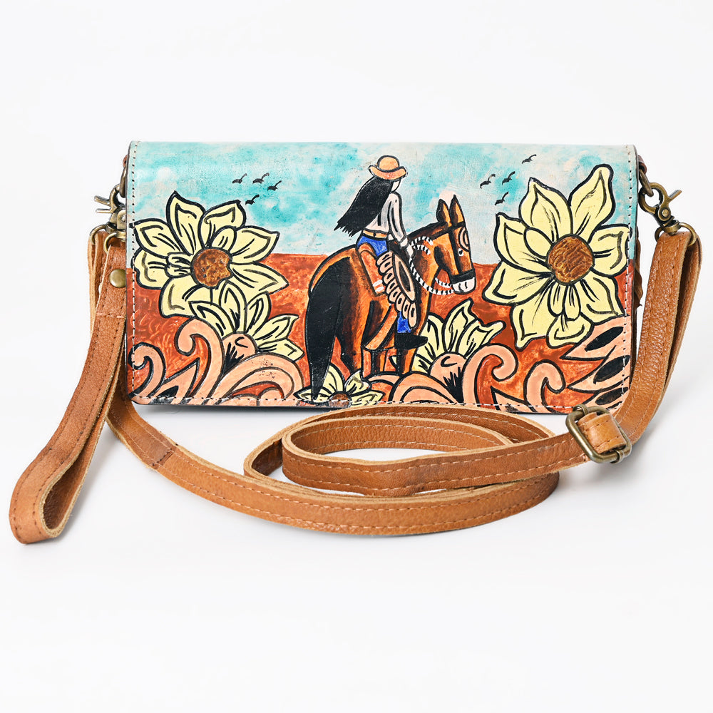 ADBGM169 Hand-Painted Leather Crossbody Purse - Multiple Western Scene