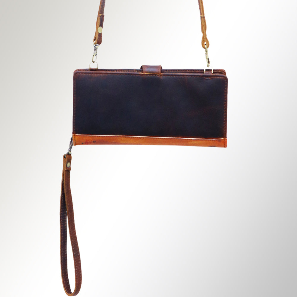ADBGM113 Hand-Painted Leather Rodeo Wallet Crossbody-Western Design