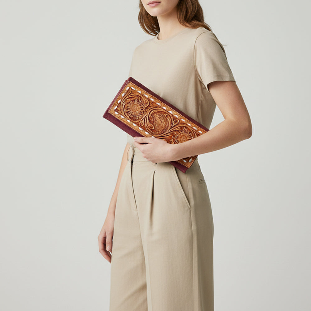 LC-ADBGZ404F Wallet Genuine Western Leather Women Bag