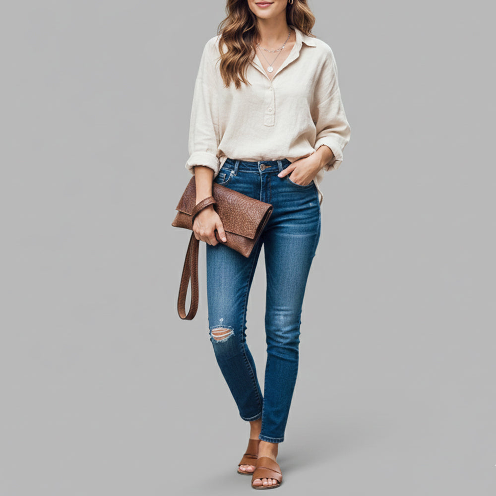 LC-ADBGZ442A Wristlet Genuine Western Leather Women Bag