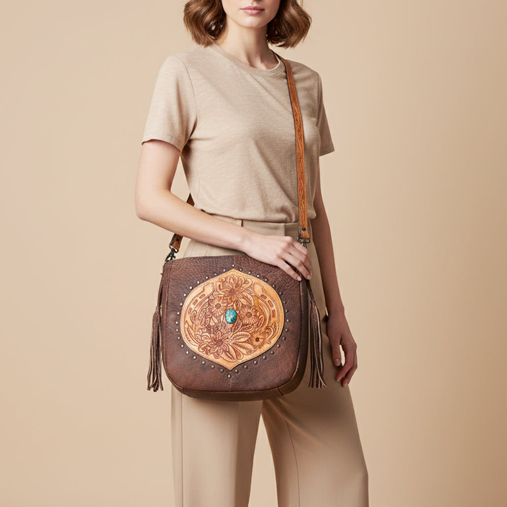 LC-ADBGZ476 Large Crossbody Genuine Western Leather Women Bag