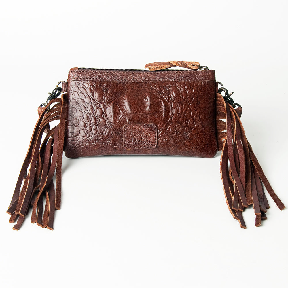 ADBG766 American Darling Western Leather Crossbody Bag - Crocodile Embossed Handcrafted Purse