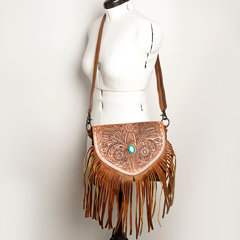 LC-ADBGZ484 Crossbody Hand Tooled Genuine Western Leather Women Bag