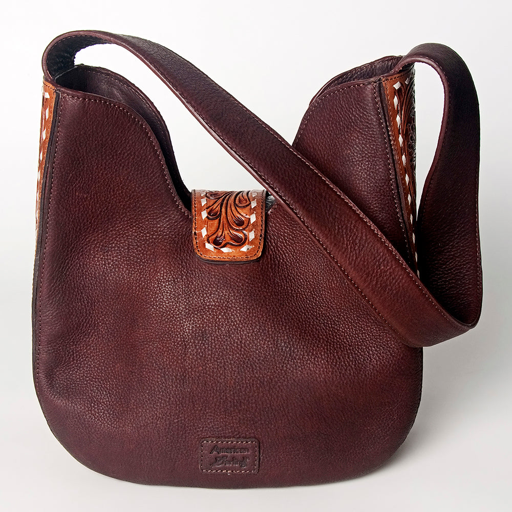 LC-ADBGZ486 Hobo Hand Tooled Hair-On Genuine Leather Women Bag Western Handbag Purse